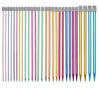 Aeelike Ferri da maglia colorati, 25 cm, set da 2 mm a 10 mm, 28 pezzi/14 paia di aghi lunghi e dritti con dimensioni chiare per sciarpe, maglioni, coperte a maglia