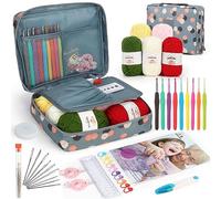 Aeelike Kit per uncinetto per principianti con filato e libro introduttivo, kit per principianti all'uncinetto tutto per età 8-12 anni, kit per imparare a lavorare all'uncinetto con uncinetti