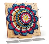 Aeeque Grande blocco di blocco per Granny Square, Granny Square Blocking Board di blocco per uncinetto bambù, blocco a mano, con 30 perni in acciaio inox (29 cm x 29 cm)