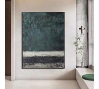 AEFOUU Décoration murale pour salon : grande peinture abstraite verte, impression sur toile encadrée, œuvre d'art pour la décoration murale de la maison 80x123cm(31x48in)