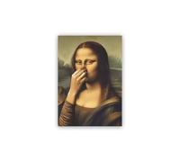 AEFOUU Divertente arte da bagno raffigurante la Monna Lisa, arte murale puzzolente, esilarante parodia della Monna Lisa, stampa poster, decorazione murale ironica per il bagno 60x90cm Con cornice