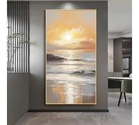 AEFOUU Poster astratto con tramonto sull'oceano Un futuro luminoso - Decorazione murale per casa e ufficio - Stampa artistica a tema spiaggia (60x140 cm/Cornice interna)