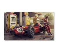 AEFOUU Poster di auto d'epoca, auto da corsa classiche, opera d'arte, quadri, stampe su tela, dipinti per la decorazione della casa e del soggiorno (50x75cm/cornice interna)