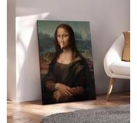 AEFOUU Quadro classico su tela con la Gioconda, stampe artistiche vintage divertenti per bagno e toilette, decorazione da parete divertente con ragazza che si pizzica il naso (60x80 cm/24x32in)