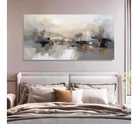 AEFOUU Stampa artistica astratta minimalista moderna su tela - Quadro effetto marmo beige e grigio per decorazione murale, ideale per soggiorno, camera da letto e casa (65x130 cm/senza cornice)