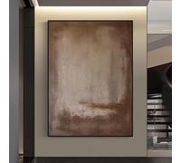 AEFOUU Stampa su tela, arte murale, quadri con cornice, dipinto astratto marrone, arte murale, grigio marrone, tela minimalista, arredamento per la casa Boho 60x95cm(24x37 pollici) con cornice