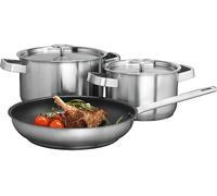AEG A3SS Set di 2 pentole (16 cm e 20 cm) e 1 padella (24 cm), acciaio inossidabile