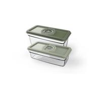 AEG AVFB1 - Set di contenitori sottovuoto (2 contenitori, 1,6 e 1,0 litri, conservazione di alimenti e sostanze nutritive, funzione data, lavabile in lavastoviglie, freezer, senza BPA, sostenibile