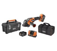 AEG BEWS18-115BLPX2-502TB Smerigliatrice Batteria 18V 2x5,0Ah 115mm Brushless