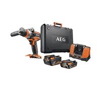 AEG BSB18CBL-X02C Trapano Avvitatore a Percussione Brushless a Batteria 18V, Impugnatura Ergonomica, Include Una Batteria 2.0Ah e Una Batteria 4.0Ah, con Mandrino Estraibile di 13mm