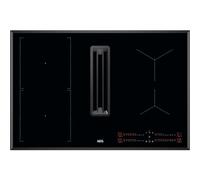 AEG CCE84543FB Piastra Induzione Estrattore Integrato, 80 cm, 4 Zone Power, 1 Filtro al Carbonio 2 in 1, Funzione Ponte, Spegnimento automatico, Blocco di Sicurezza, Classe A+, Nero, Made in DE