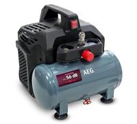 AEG Compressore KL6, silenzioso e potente compressore ad aria compressa per officina, casa, hobby, versatile, non necessita di manutenzione, senza olio, 56 dB, potenza motore 1,5 CV, serbatoio da 6 l