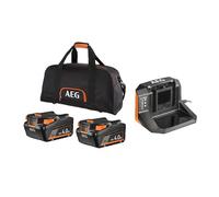 KIT SET BATTERIA CARICABATTERIE 2 BATTERIE 4.0Ah 18V + BORSA AEG