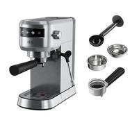 AEG EC6-1-6ST Macchina portafiltro espresso, design sottile, tecnologia Thermoblock, 15 bar, 3 inserti per 1-2 tazze e cialde ESE, pannello di controllo touch, ugello per schiuma di latte, serbatoio