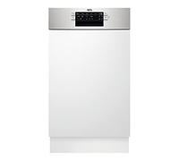 AEG FEE73407ZM Integrierbarer Geschirrspüler, 9 Maßgedecke, 45 cm breit, AutoOff, AirDry, QuickLift, edelstahl