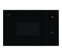 AEG OS5MG20EB Forno a microonde integrabile, 20 l, 800 W, funzione griglia, display a LED touch, apertura elettronica, colore nero con finitura inox anti-impronte
