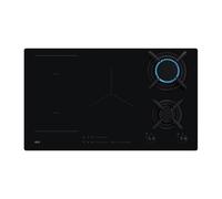 Aeg hdb95623nb piano cottura a gas + induzione in vetroceramica 2 fuochi a gas griglie in ghisa 3 zone cottura a induzione slider touch funzione stop+go steppower 90 cm nero
