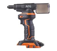 AEG - Rivettatrice da 18 Volt 10.000 N, diametro rivetti maxi da 2,4 a 4,8 mm fornito con 4 punte (senza battente. né caricabatterie) - BNZ18-0