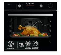 AEG Forno da Incasso a Vapore Multifunzione, OR6PB51WSB, SenseCook con SteamCrisp, Serie 6000, Capacitá 72L, 9 Programmi, Pulizia Pirolitica, Mutifunzione, Display LED