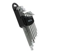 AEG Set di 9 Chiavi esagonali con Supporto: 1,5-2 - 2,5-3 - 4-5 - 6-8 - 10 mm