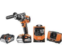AEG - Trapano a percussione compatto 18 V, 2 batterie 4 Ah, caricabatterie, cust