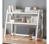 AEGCAOJH 2 Livelli Desktop Storage Organizer Display Shelf Book Rack - Libreria da scrivania per Ufficio, 2 Livelli Steel Frame Ladder Countertop Hutch Libreria Organizer Scaffale, Computer