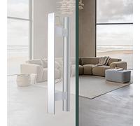 AEGCAOJH Maniglia in Lega di Alluminio per Porta in Vetro, Porte Interne ed Esterne, Set di Maniglie Push/Pull, pomello per Porta a Forma di H Schiena Contro Schiena, Maniglia per Porta SCO