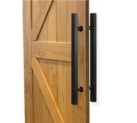 AEGCAOJH Maniglia Moderna in Acciaio Inox a Forma di H per Porte scorrevoli, Maniglie per cancelli bifacciali per Porte Interne ed Esterne in Legno e Vetro, Nero, 50 cm