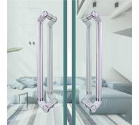 AEGCAOJH Maniglia per Porta da fienile Moderna con Due Lati, Maniglia per Porta a Due Lati, Set di Maniglie per Porte Interne ed Esterne, Porte in Vetro e Metallo (Colore: Argento, dimensio