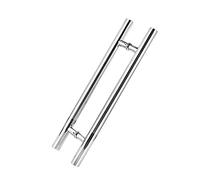 AEGCAOJH Maniglie Rotonde per Porte d'ingresso Interne ed Esterne con Barra di Spinta a Doppia Faccia, in Vetro Spazzolato con Viti di Fissaggio, Argento, 80 cm (31 1/2") x 50 cm