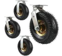 AEGCAOJH Ruote industriali per impieghi gravosi, 2 Ruote girevoli e 2 Ruote fisse, Ruote per Trasporto carrelli, 15 cm 20 cm 25 cm, Ruota Girevole in Gomma Gonfiabile, Ruota Girevole silenz