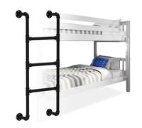 AEGCAOJH Scaletta per Letto a Castello Nera 4/5/8 gradini, 45 55 65 70 Pollici scaletta in Metallo montata a Parete per mansarda Loft Alta Domestica, Tubo di Ferro Industriale Scala per poz