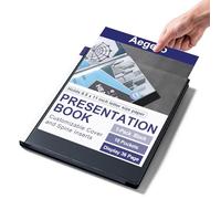 Aegero Raccoglitore per presentazioni, 18 tasche, 36 pagine, 20,5 x 28 cm, con custodia in plastica, copertina personalizzabile, per riporre documenti, certificati, foto, ricette (nero)