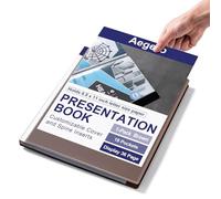 Aegero Raccoglitore per presentazioni, 18 tasche, 36 pagine, 8,5 x 11 cm, con custodia in plastica, copertina personalizzabile, organizer per documenti, certificati, foto, ricette (marrone)