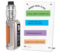 Aegis Solo 3 Kit 100 W S100 Kit with Z Subohm 2021 Tank 5.5ml, Woking Modes- Smart/Memory/Eco-Smart Lock - IP68 Rating no nicotine