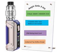 Aegis Solo 3 Kit 100 W S100 Kit with Z Subohm 2021 Tank 5.5ml, Woking Modes- Smart/Memory/Eco-Smart Lock - IP68 Rating no nicotine