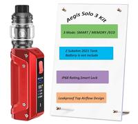 Aegis Solo 3 Kit 100 W S100 Kit with Z Subohm 2021 Tank 5.5ml, Woking Modes- Smart/Memory/Eco-Smart Lock - IP68 Rating no nicotine