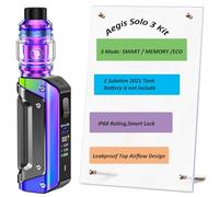 Aegis Solo 3 Kit 100 W S100 Kit with Z Subohm 2021 Tank 5.5ml, Woking Modes- Smart/Memory/Eco-Smart Lock - IP68 Rating no nicotine
