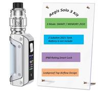 Aegis Solo 3 Kit 100 W S100 Kit with Z Subohm 2021 Tank 5.5ml, Woking Modes- Smart/Memory/Eco-Smart Lock - IP68 Rating no nicotine