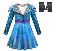 Aegisdorn Costume da principessa, per ragazze, per la Giornata mondiale del libro, per bambine, colore blu, rosso, viola, per giochi di ruolo, feste in maschera (oceano, 110)