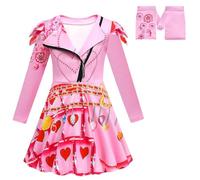 Aegisdorn Costume da principessa, per ragazze, per la Giornata mondiale del libro, per bambine, colore blu, rosso, viola, per giochi di ruolo, feste in maschera (rosa, 140)