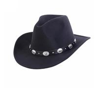 Aegistus Cappello da cowboy da donna e uomo, cappello da cowgirls, cappello in feltro, fedora, costume da cowboy, nero