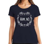 Ähm Nö - Maglietta da donna con scritta divertente "Sarcasmo", blu navy, M