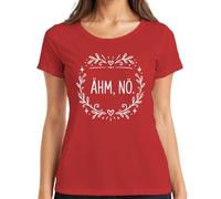Ähm Nö - Maglietta da donna con scritta divertente "Sarcasmo", Colore: rosso, 3XL