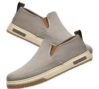 AEHO Scarpa Uomo per Fascite Plantare Scarpe Slip on Pianta Larga Sneaker Casual Senza Lacci Sneakers da Passeggio Ortopediche comode,Marrone,42 EU