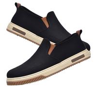 AEHO Scarpa Uomo per Fascite Plantare Scarpe Slip on Pianta Larga Sneaker Casual Senza Lacci Sneakers da Passeggio Ortopediche comode,Nero,44 EU