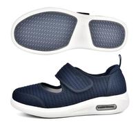 AEHO Scarpe Comode Donna Ortopedica Elasticizzate Sandali da Passeggio Extra Larghi per diabetici Extra Largo Regolabile Passeggio gonfiore dei Piedi Ampie Larghezza,Blu,40.5 EU