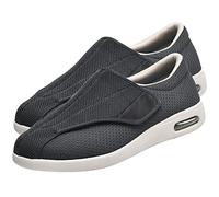 AEHO Scarpe Diabetici Uomo Estive, Scarpe Ginnastica Ortopediche Anziani Scarpe per Artrite Scarpe Extra Largo Pantofole Ospedale Traspirante Regolabili Larghe Scarpe,Grigio,40 EU