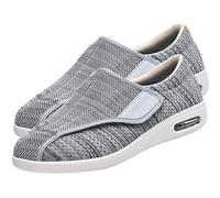 AEHO Scarpe Diabetici Uomo Estive, Scarpe Ginnastica Ortopediche Anziani Scarpe per Artrite Scarpe Extra Largo Pantofole Ospedale Traspirante Regolabili Larghe Scarpe,LightGray,40 EU