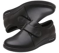 AEHO Scarpe Ginnastica a Strappo, Scarpe Ginnastica Uomo Leggero Traspirante Comode Scarpe da Camminata Casual Fitness Sneakers Pantofole Diabetico Swolen Piede,Nero,47 EU